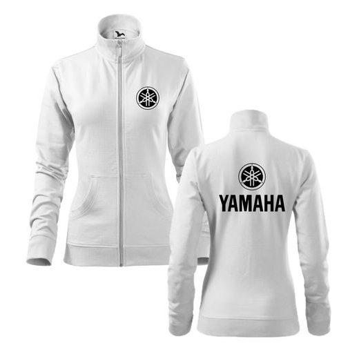 DÁMSKÁ MIKINA NA ZIP S MOTIVEM YAMAHA 1 - BÍLÁ
