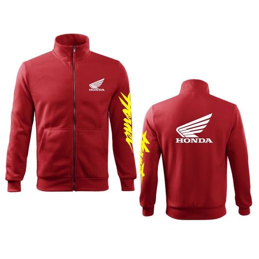 PÁNSKÁ MIKINA NA ZIP S MOTIVEM HONDA HORNET 1 - ČERVENÁ