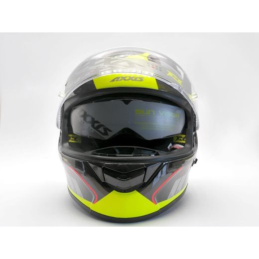INTEGRÁLNÍ HELMA AXXIS RACER GP CARBON SV SPIKE LESKLÁ FLUO