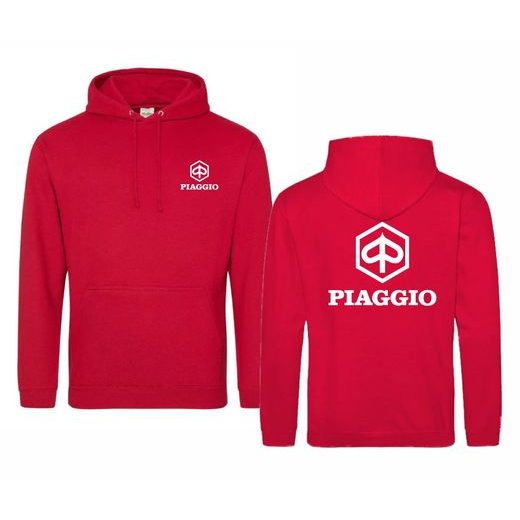 PÁNSKÁ MIKINA S KAPUCÍ A MOTIVEM PIAGGIO 1 - ČERVENÁ