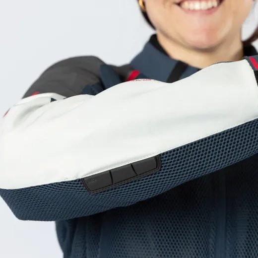 DÁMSKÁ BUNDA IXS TOURSTER-BIG AIR 1.0 X2-161605 SVĚTLE ŠEDÁ-MODRÁ-ČERVENÁ