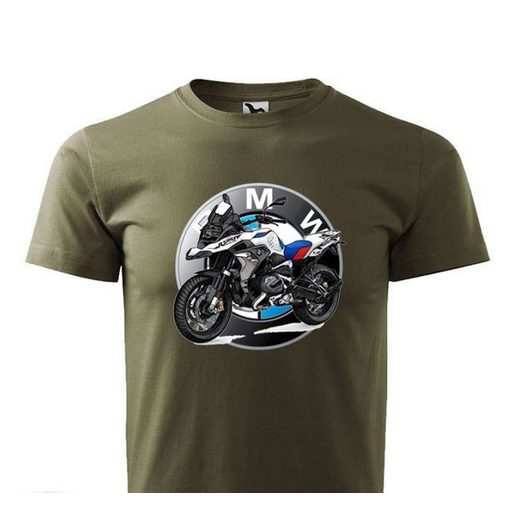 PÁNSKÉ TRIKO S MOTIVEM BMW GS - KHAKI