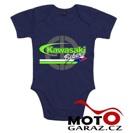 DĚTSKÉ KLUBOVÉ BODY KAWASAKI BIKERS CZ - TMAVĚ MODRÉ