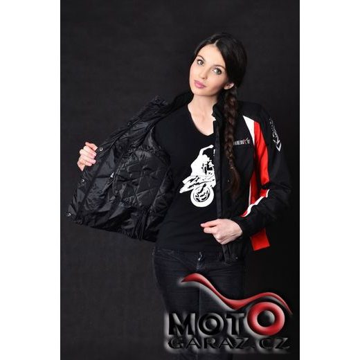 DÁMSKÁ BUNDA NA MOTORKU NERVE UNIQUE STAR RED