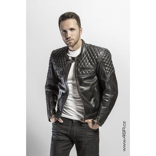 KOŽENÁ BUNDA NA MOTORKU 4SR SCRAMBLER PETROLEUM