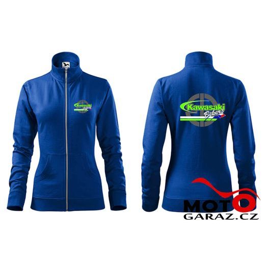 DÁMSKÁ KLUBOVÁ MIKINA NA ZIP KAWASAKI BIKERS CZ - KRÁLOVSKY MODRÁ