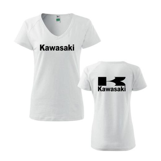 DÁMSKÉ TRIKO S MOTIVEM KAWASAKI - BÍLÉ