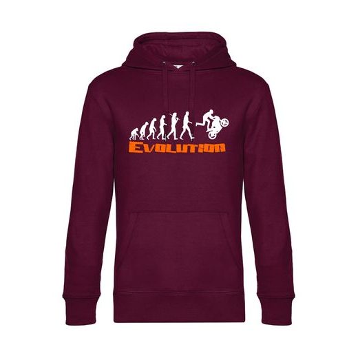 PÁNSKÁ MIKINA S KAPUCÍ A MOTIVEM EVOLUTION STUNT - VÍNOVÁ