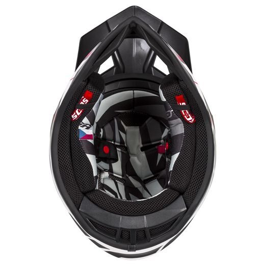 PŘILBA CROSS PRO 2 CONTRA, CASSIDA (BÍLÁ/ČERVENÁ/ČERNÁ) M140-1316