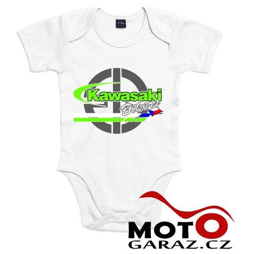 DĚTSKÉ KLUBOVÉ BODY KAWASAKI BIKERS CZ - BÍLÉ