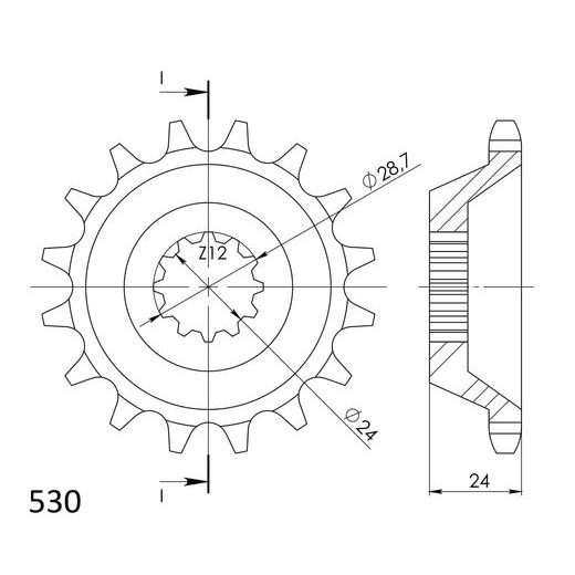 ŘETĚZOVÉ KOLEČKO SUPERSPROX CST-528:17 17 ZUBŮ, 530