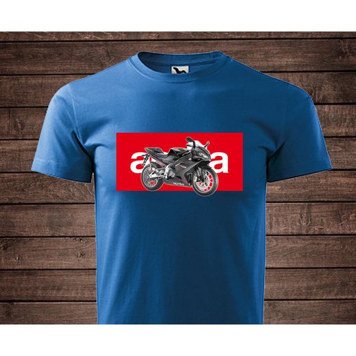 PÁNSKÉ TRIKO S MOTIVEM APRILIA RS4 - SVĚTLE MODRÉ