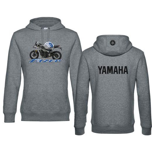 PÁNSKÁ MIKINA S KAPUCÍ A MOTIVEM YAMAHA FAZER - ŠEDÁ