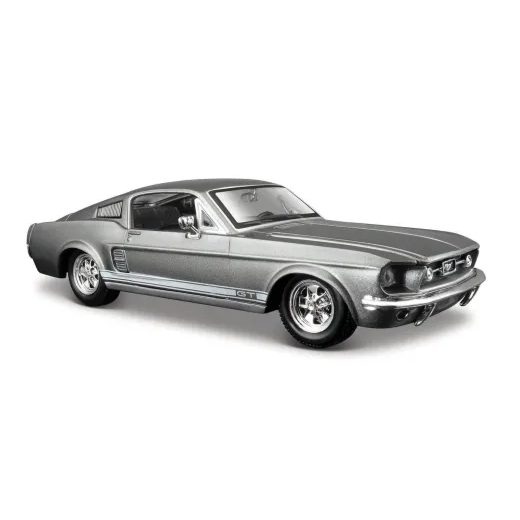 MAISTO - 1967 FORD MUSTANG GT, METAL ŠEDÁ, 1:24