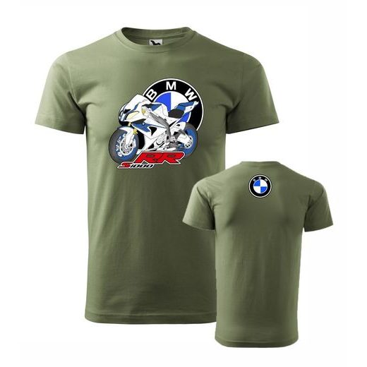 PÁNSKÉ TRIKO S MOTIVEM BMW S 1000 RR - KHAKI