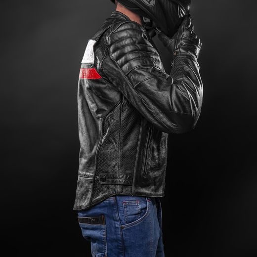 KOŽENÁ BUNDA NA MOTORKU 4SR ROADSTER III - RED