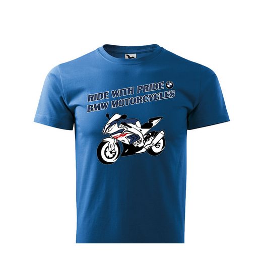PÁNSKÉ TRIKO S MOTIVEM BMW MOTORCYCLES RACING - SVĚTLE MODRÉ