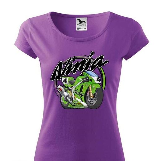 DÁMSKÉ TRIKO S MOTIVEM KAWASAKI NINJA - FIALOVÉ