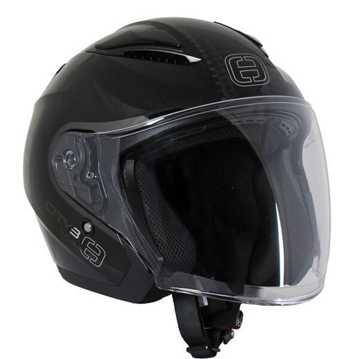 OTEVŘENÁ HELMA NA MOTORKU SE SLUNEČNÍ CLONOU SPEEDS CITY III ČERNÁ LESKLÁ