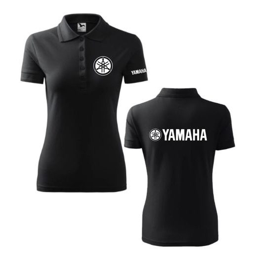 DÁMSKÉ POLO S MOTIVEM YAMAHA - ČERNÁ