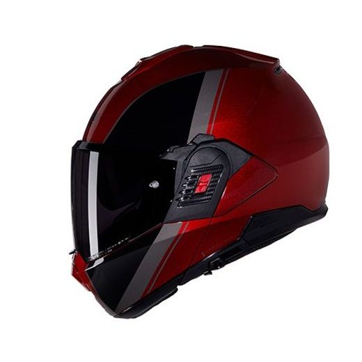MOTO HELMA NOLAN N120-1 VERNICIATURA SPECIALE N-COM ROSSO 344