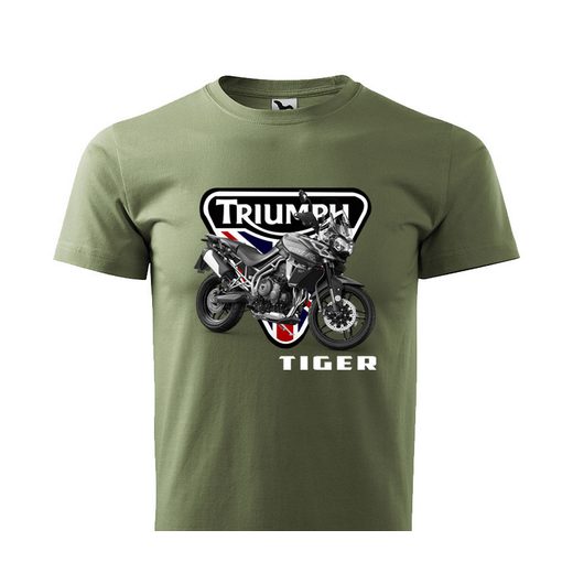 PÁNSKÉ TRIKO S MOTIVEM TRIUMPH TIGER - KHAKI