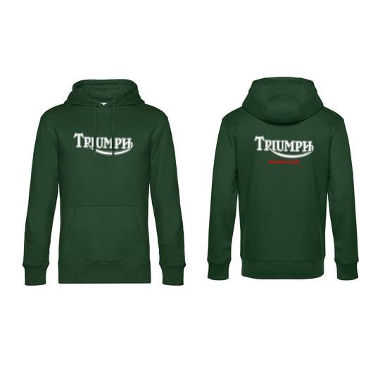 PÁNSKÁ MIKINA S KAPUCÍ A MOTIVEM TRIUMPH - ZELENÁ