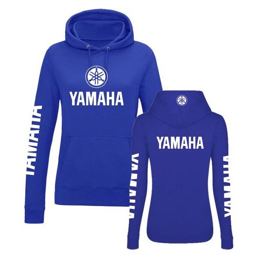 DÁMSKÁ MIKINA S KAPUCÍ A MOTIVEM YAMAHA 1 - KRÁLOVSKY MODRÁ