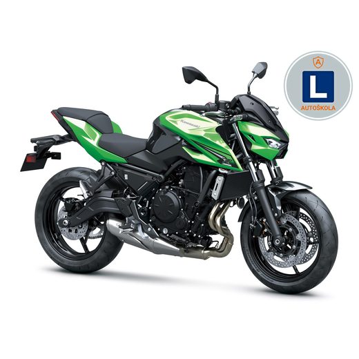 KAWASAKI Z650 S CANDY LIME GREEN 2026 AUTOŠKOLA S OCHRANNÝMI RÁMY