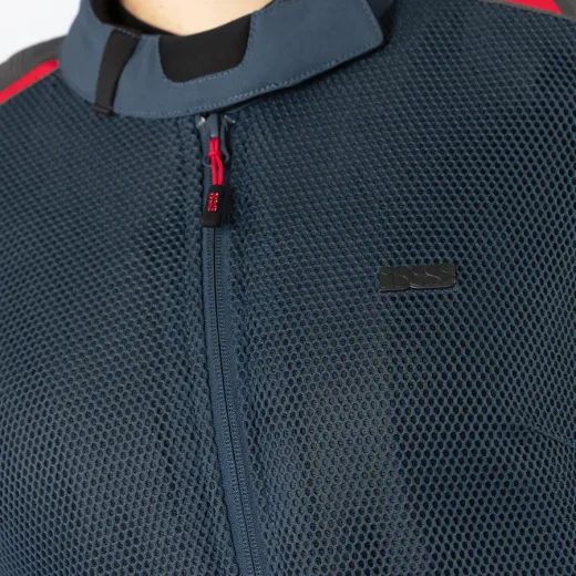 DÁMSKÁ BUNDA IXS TOURSTER-BIG AIR 1.0 X2-161605 SVĚTLE ŠEDÁ-MODRÁ-ČERVENÁ