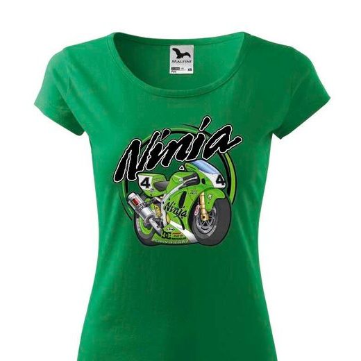 DÁMSKÉ TRIKO S MOTIVEM KAWASAKI NINJA - ZELENÉ