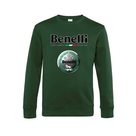 PÁNSKÁ MIKINA S MOTIVEM BENELLI - ZELENÁ