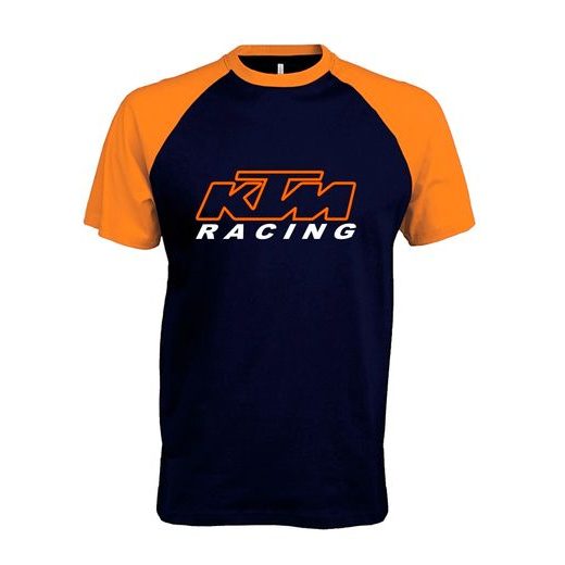 PÁNSKÉ TRIKO S MOTIVEM KTM RACING 5 - ORANŽOVO/TMAVĚ MODRÉ