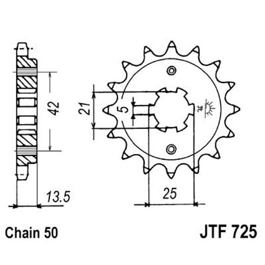 ŘETĚZOVÉ KOLEČKO JT JTF 725-14 14 ZUBŮ, 530