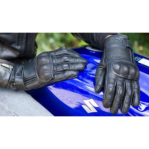 WOLF MODI BLACK KOŽENÉ RUKAVICE NA MOTORKU