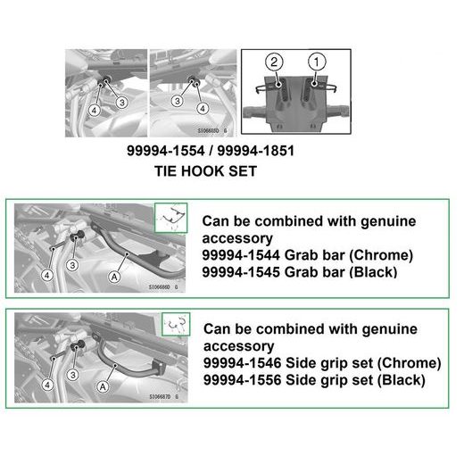 SADA HÁČKŮ A DRŽÁKŮ ZAVAZADEL PRO KAWASAKI Z650RS