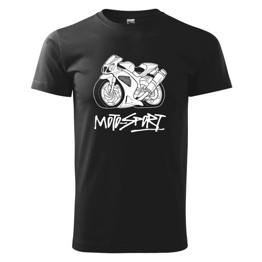 PÁNSKÉ TRIKO S MOTIVEM MOTOSPORT - ČERNÉ