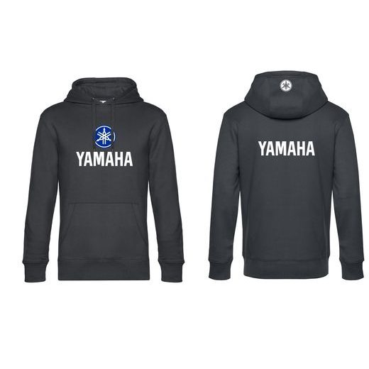 DÁMSKÁ MIKINA S KAPUCÍ A MOTIVEM YAMAHA - ŠEDÁ