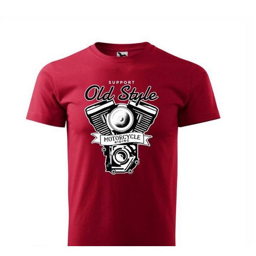 PÁNSKÉ TRIKO S MOTIVEM OLD STYLE - ČERVENÉ