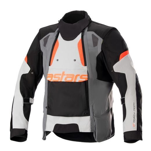 BUNDA HALO DRYSTAR, ALPINESTARS (SVĚTLE ŠEDÁ/TMAVĚ ŠEDÁ/ČERNÁ/ČERVENÁ FLUO) 2024