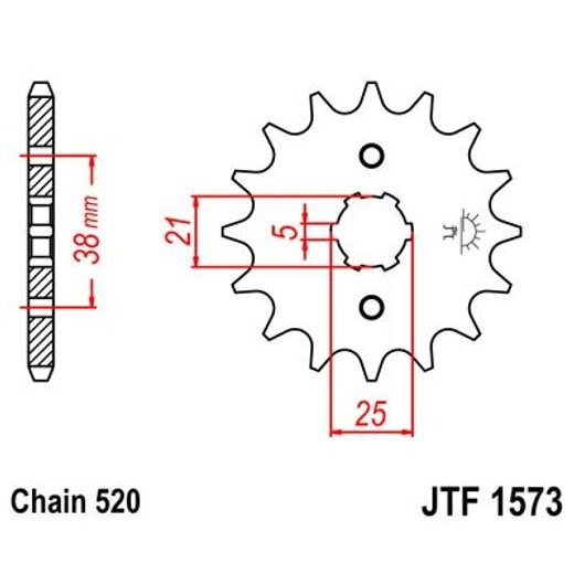 ŘETĚZOVÉ KOLEČKO JT JTF 1573-14 14 ZUBŮ, 520