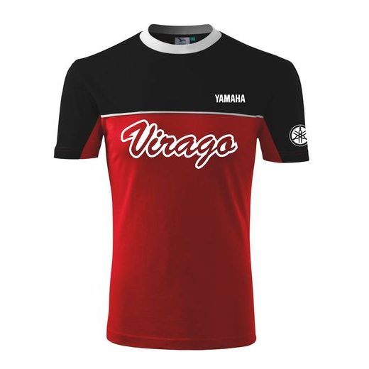PÁNSKÉ TRIKO S MOTIVEM YAMAHA VIRAGO - ČERNÁ/ČERVENÁ