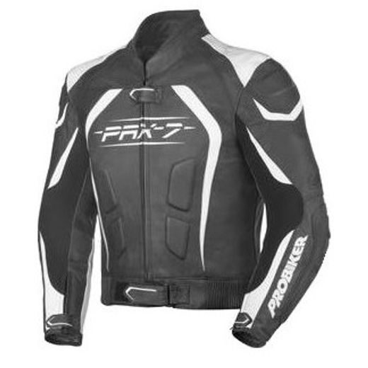 KOŽENÁ BUNDA PROBIKER PRX-7 BLACK/WHITE - VÝPRODEJ