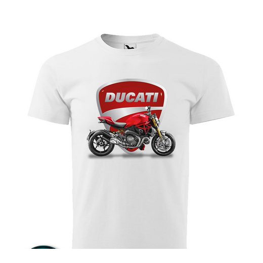 PÁNSKÉ TRIKO S MOTIVEM DUCATI MONSTER 1 - BÍLÉ
