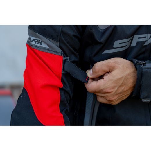 PÁNSKÁ TEXTILNÍ MOTO BUNDA SPARK MAVERICK - ČERVENÁ