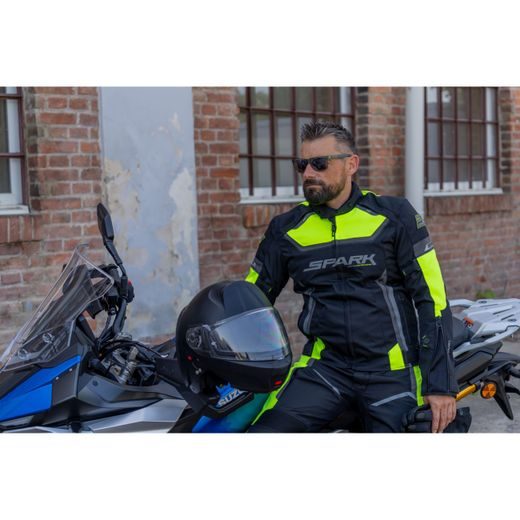 PÁNSKÉ TEXTILNÍ MOTO KALHOTY SPARK MAVERICK - FLUO