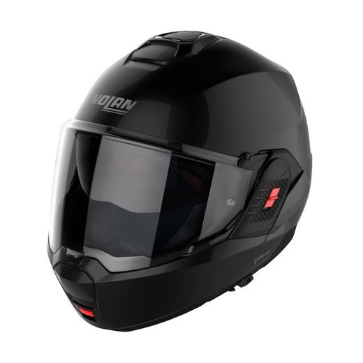 MOTO HELMA NOLAN N120-1 CLASSIC N-COM GLOSSY BLACK 3