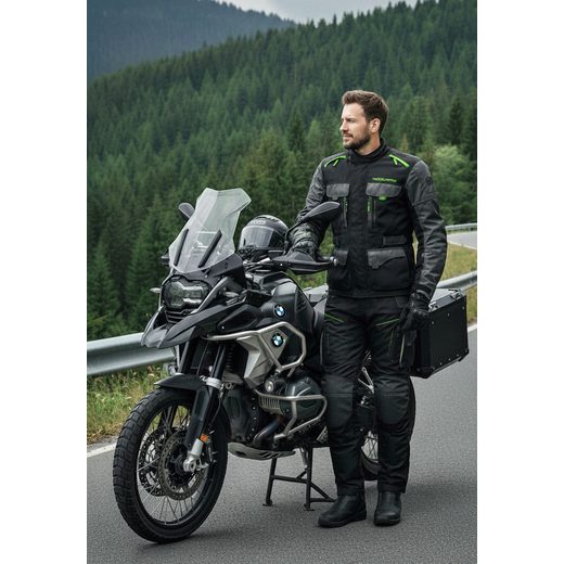 CESTOVNÍ ENDURO KALHOTY NA MOTORKU TRAILER 4SQUARE - ČERNÁ/FLUO