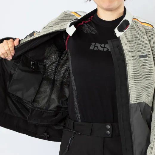 DÁMSKÁ BUNDA IXS TOURSTER-BIG AIR 1.0 X2-161605 TMAVĚ ŠEDÁ-OPATSKÝ KÁMEN-ORANŽOVÁ