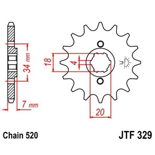 ŘETĚZOVÉ KOLEČKO JT JTF 329-14 14 ZUBŮ, 520